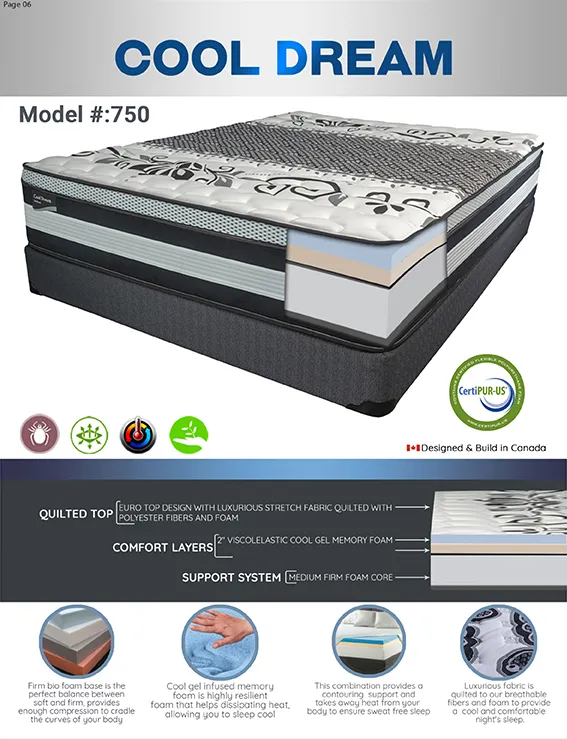 13" Gel & Plush Foam Mattress - Model Cool Dream