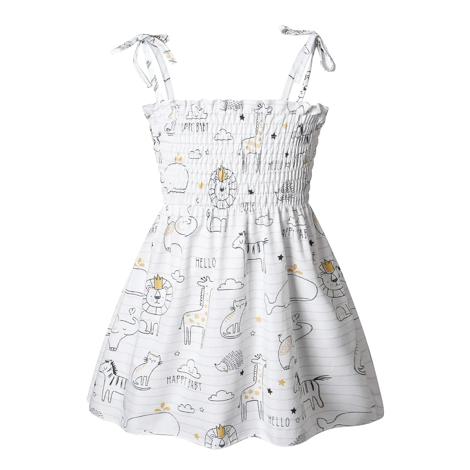 2024 Summer Baby Girl Floral Dress Children's Casual Toddler Kids Cotton Clothes Dress for Girls Sleeveless Sling Beach Sundress