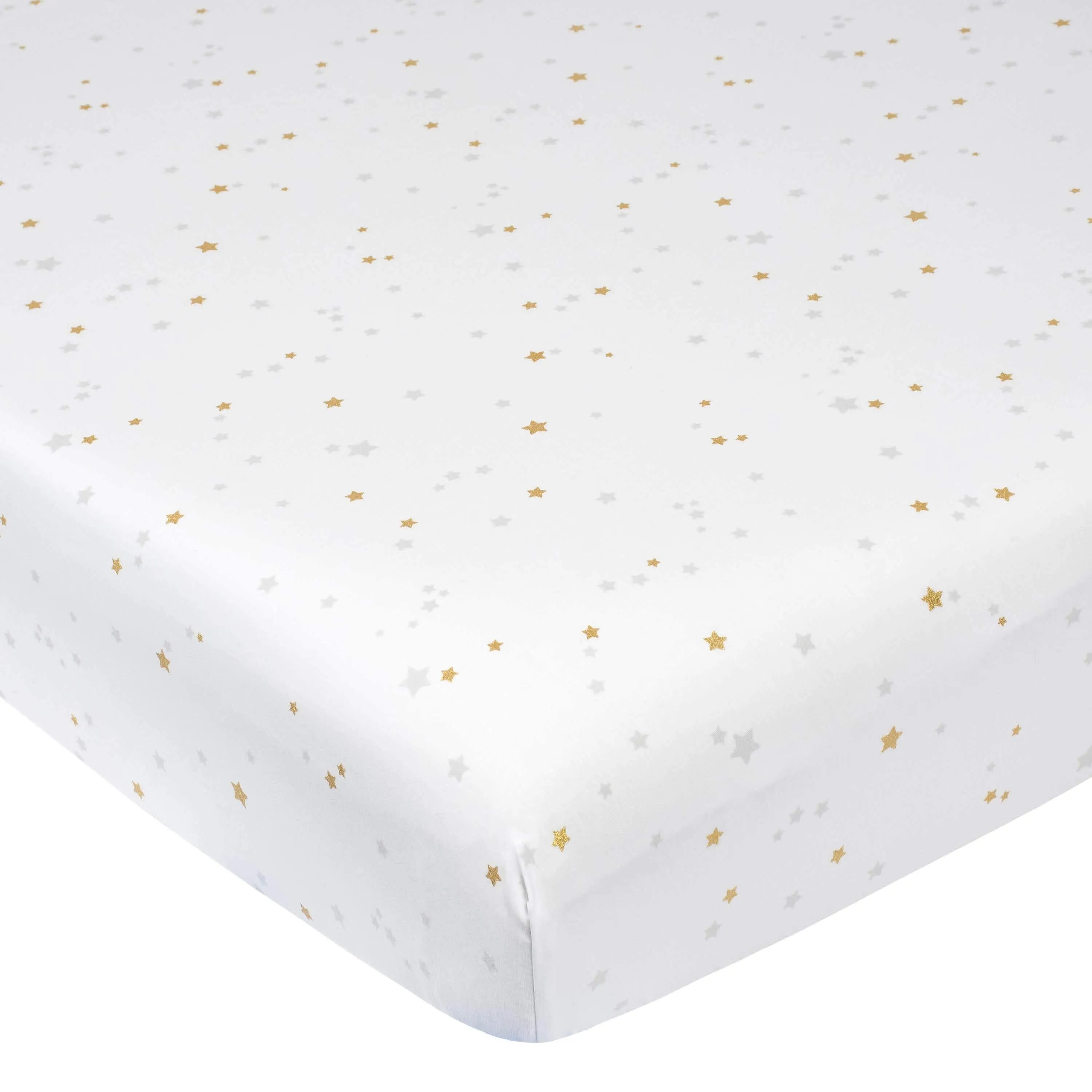 3-Piece Baby Neutral Sparkle Fitted Crib Sheets & Crib Skirt Set