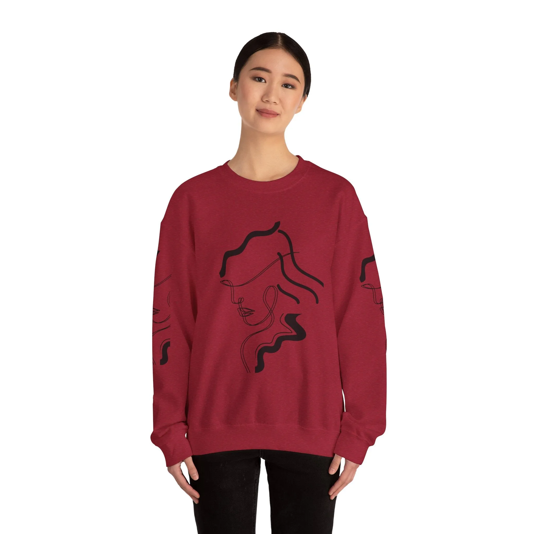 Abstract Line Art Sweatshirt - Minimal and Elegant Design