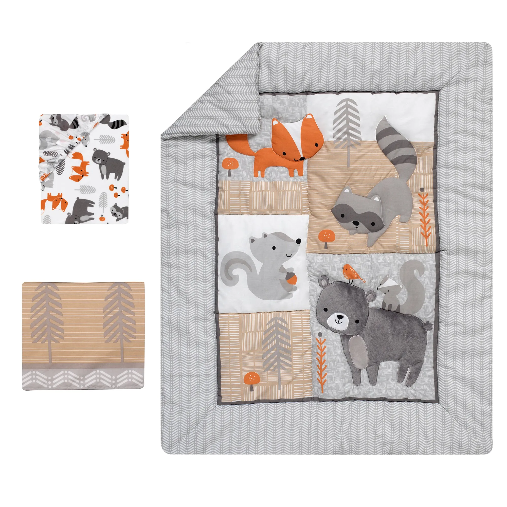 Acorn 3-Piece Crib Bedding Set