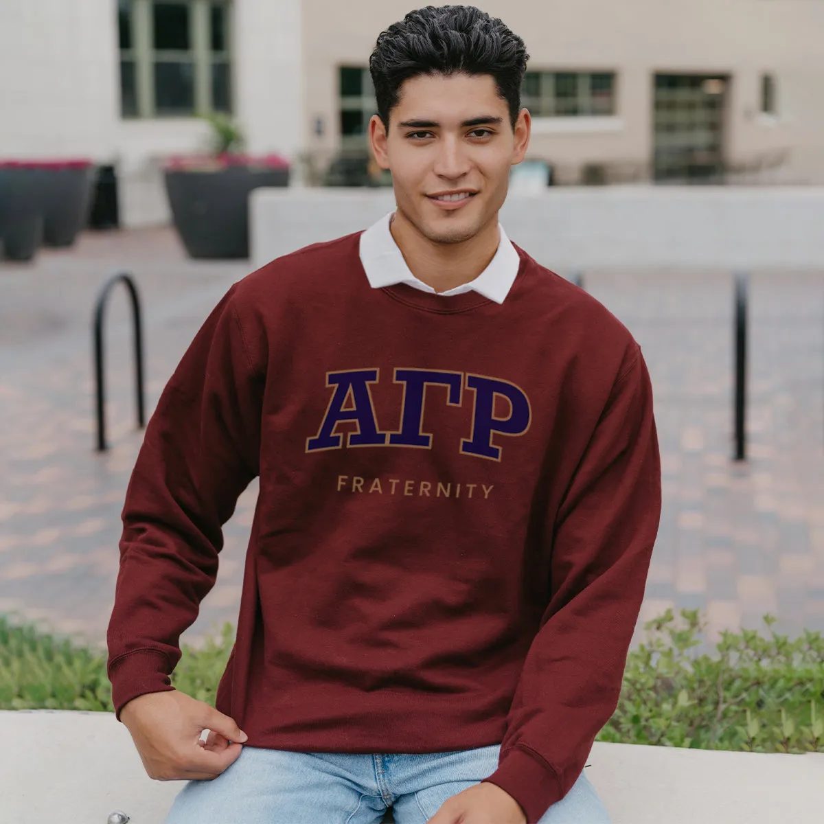 AGR Maroon Old School Crewneck