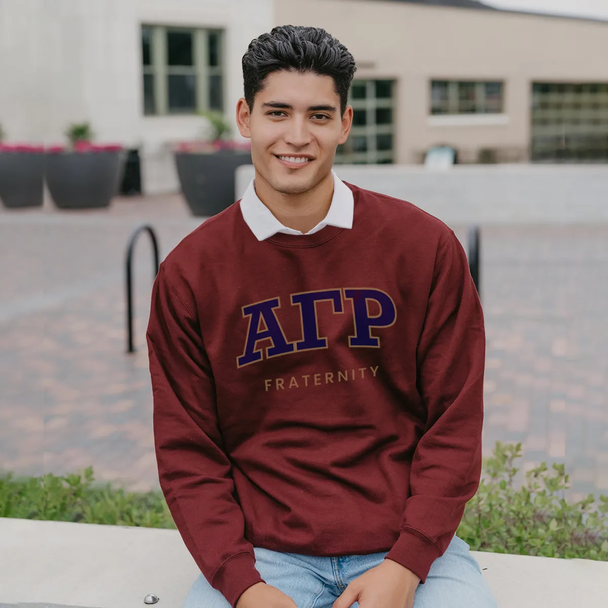 AGR Maroon Old School Crewneck