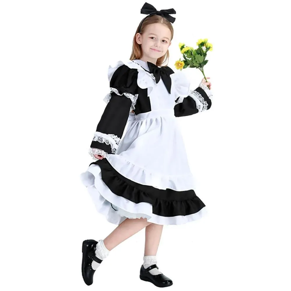 Alice in Wonderland Kids Costume Dress Black & White