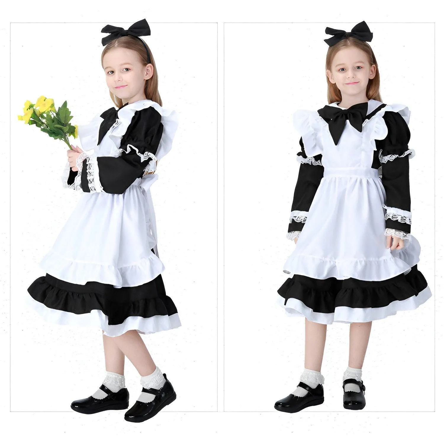 Alice in Wonderland Kids Costume Dress Black & White