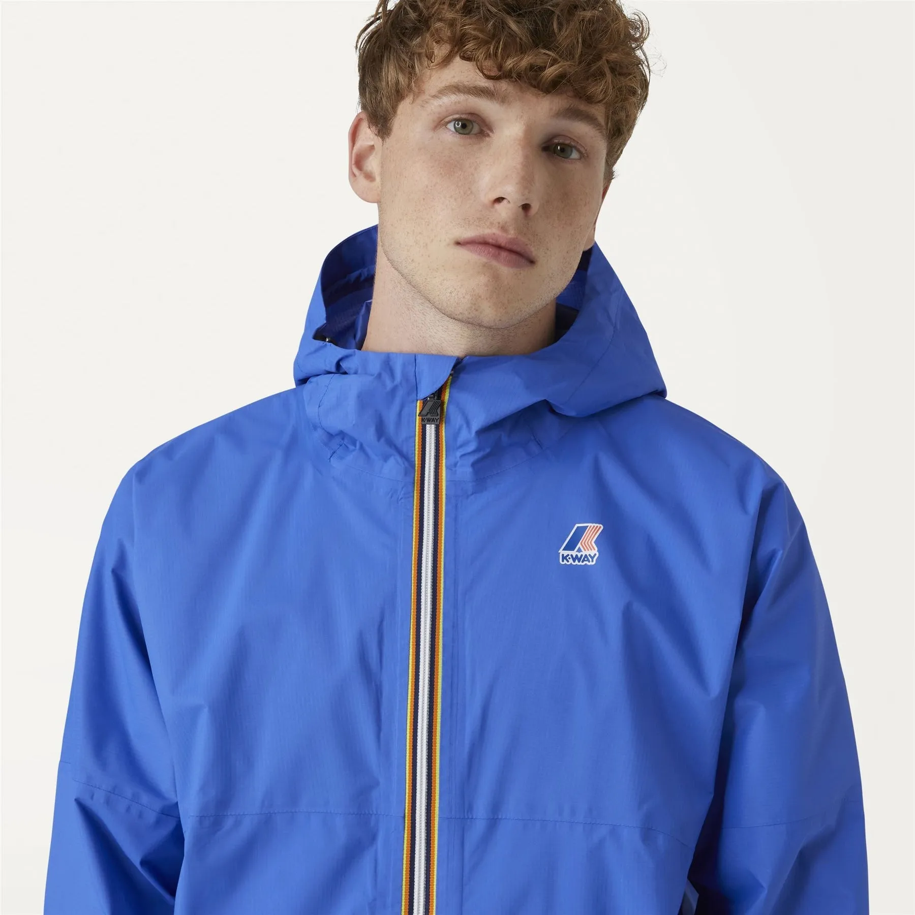 Amiable Claude - Packable Full Zip Rain Jacket in Blue Royal