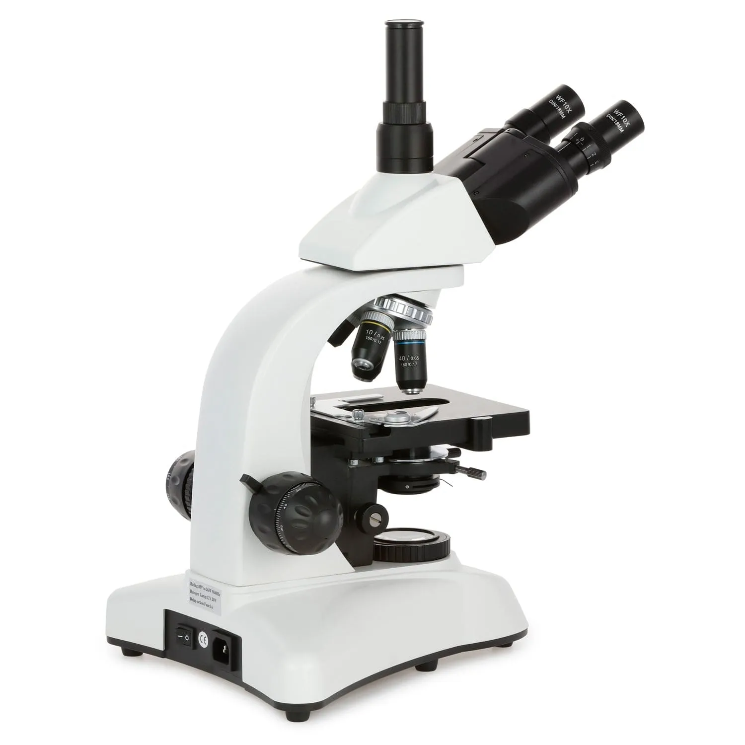 AmScope Outlet T530 Series Biological Compact Base Trinocular Compound Microscope with 20W Halogen Kohler Illumination, 3D Mechanical Stage and Optional Digital Microscope