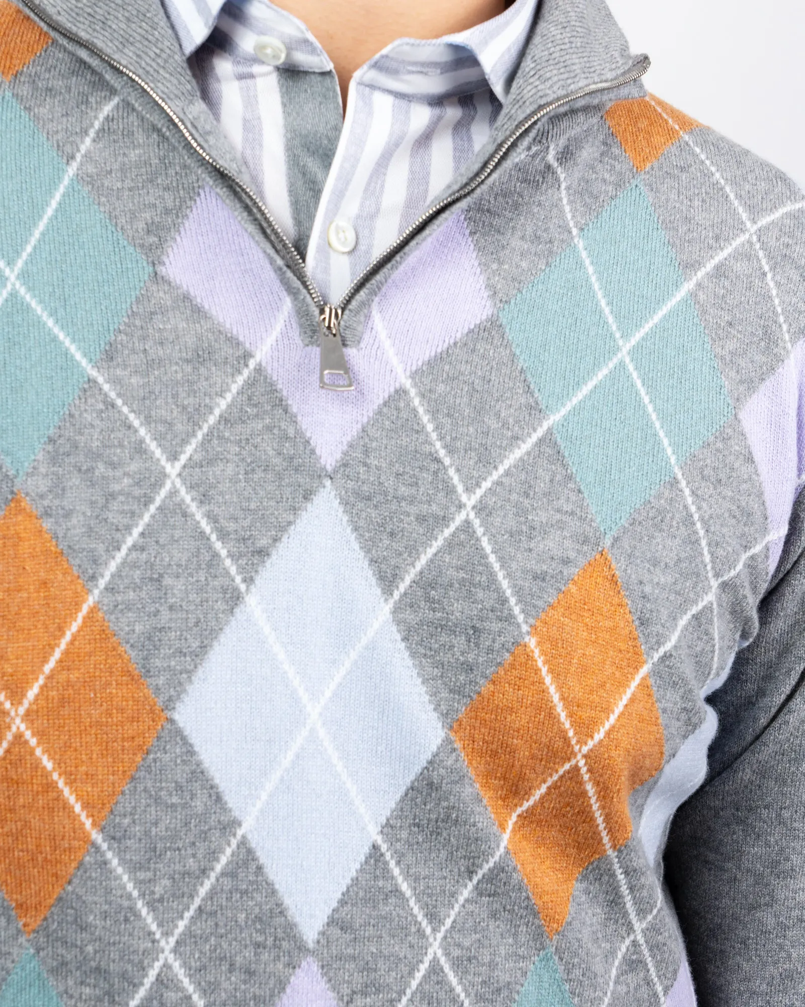 Argyle 1/4 Zip Sweater