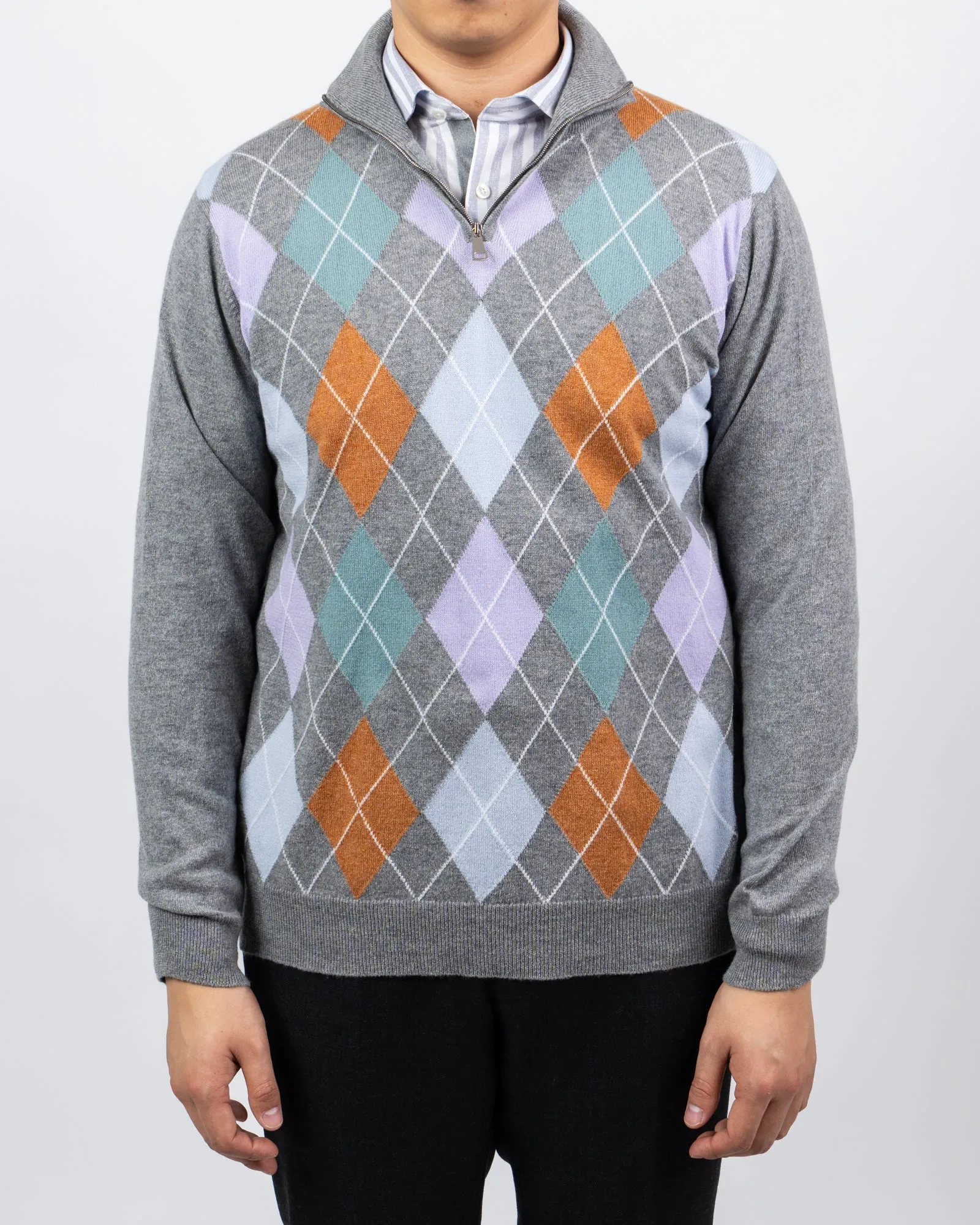 Argyle 1/4 Zip Sweater