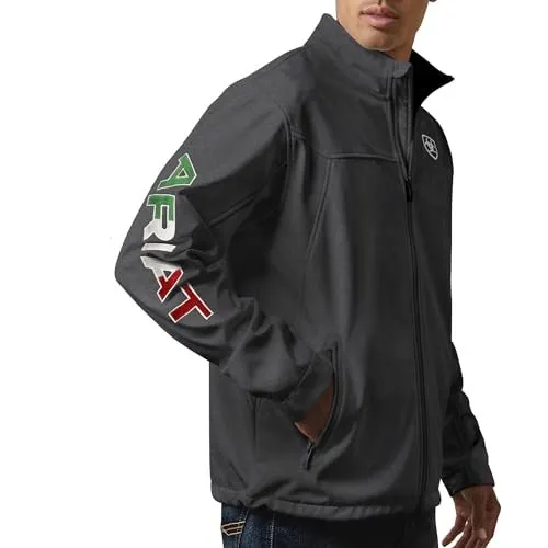 Ariat Men's Classic Team Softshell Mexico Jacket, Charcoal