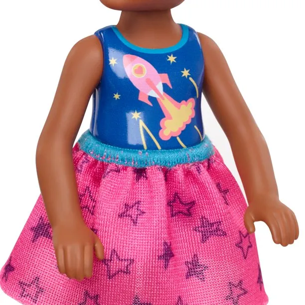 Barbie Club Chelsea Doll 6-Inch Brunette Doll with Space-Themed Graphic