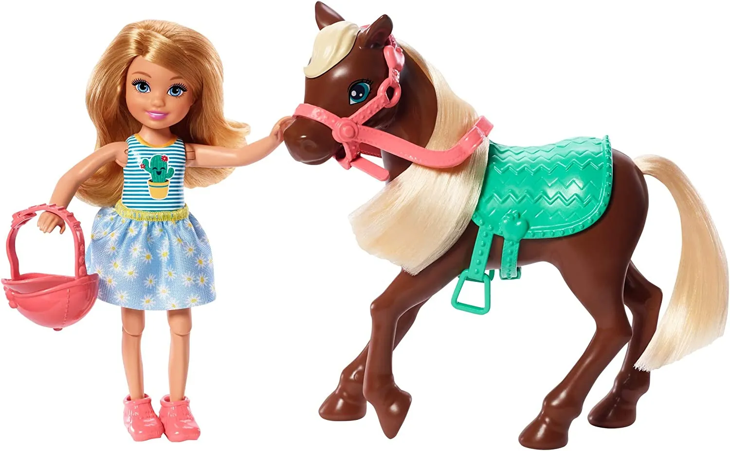 Barbie Club Chelsea Doll and Horse, 6-inch Blonde, Wearing Fashion and Accessories