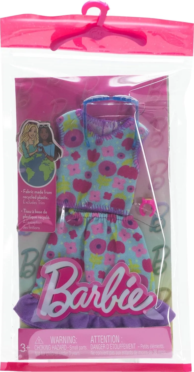 Barbie Doll Clothing, Fashion Pack With with Floral Top, Skirt & Accessories