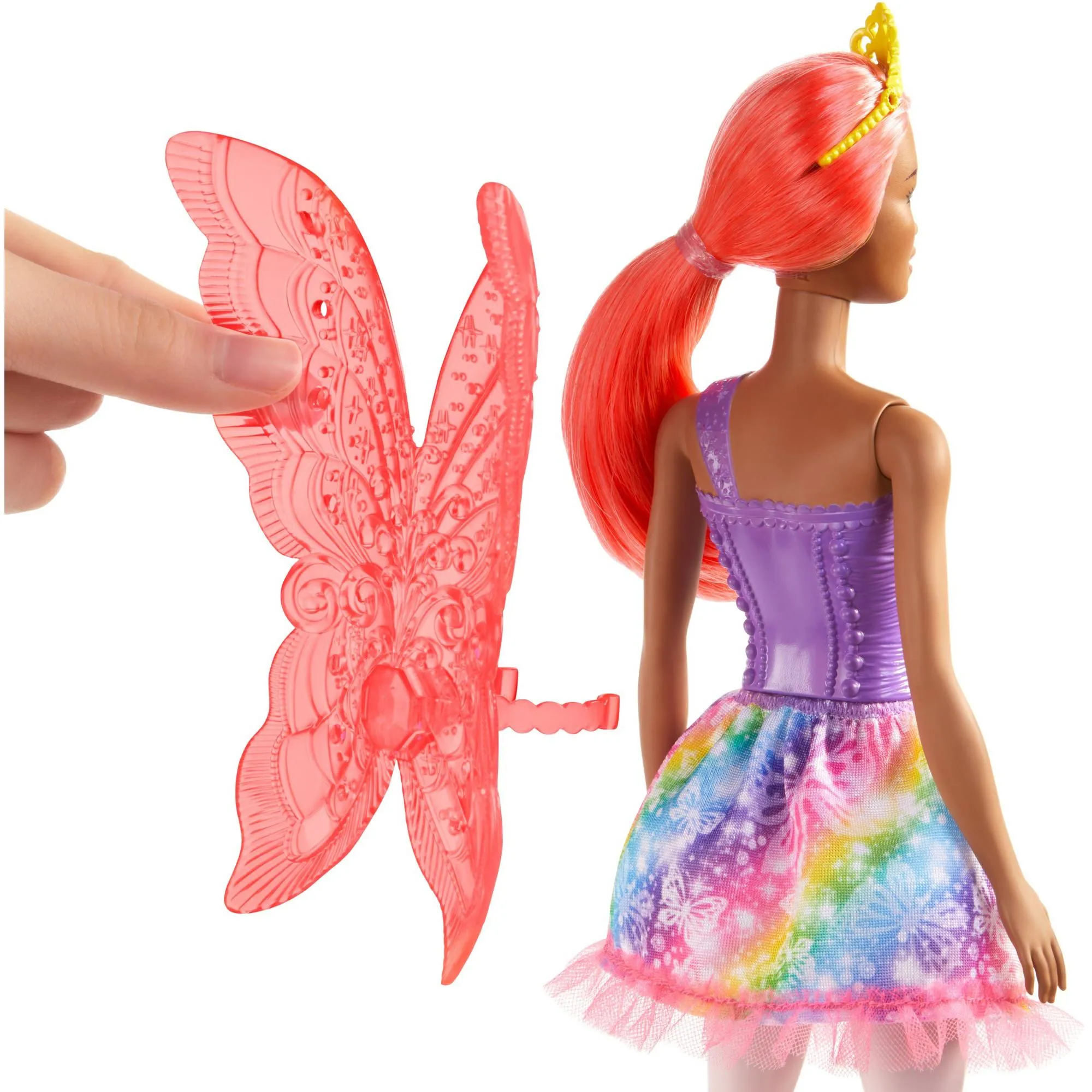 Barbie Dreamtopia Fairy Doll 12-Inch, Pink Hair, With Wings and Tiara