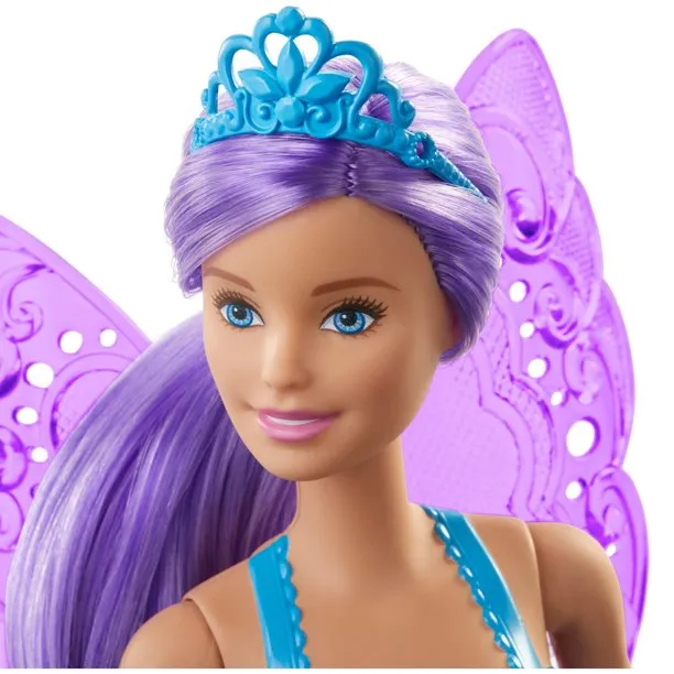 Barbie Dreamtopia Fairy Doll, 12-Inch, Purple Hair, With Wings And Tiara