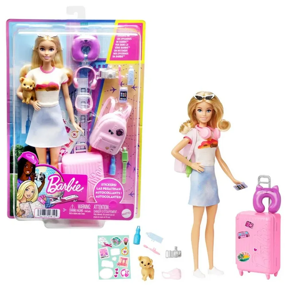 Barbie Malibu Travel Set with Puppy Doll &  Accessories