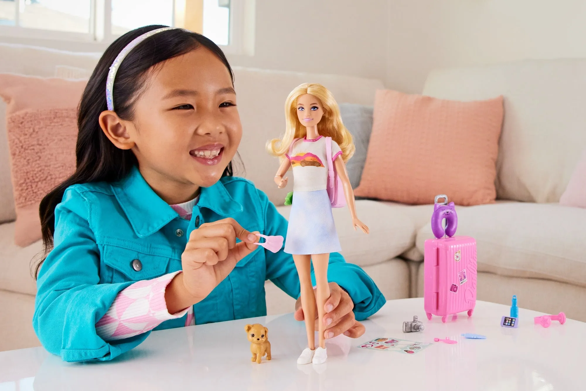 Barbie Malibu Travel Set with Puppy Doll and Accessories for Kids Ages 3 