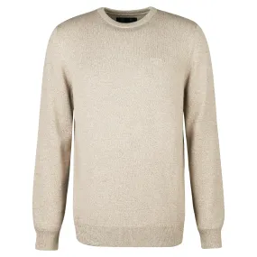 Barbour Firle Cotton Cashmere Mens Crew Neck Jumper - Stone Marl