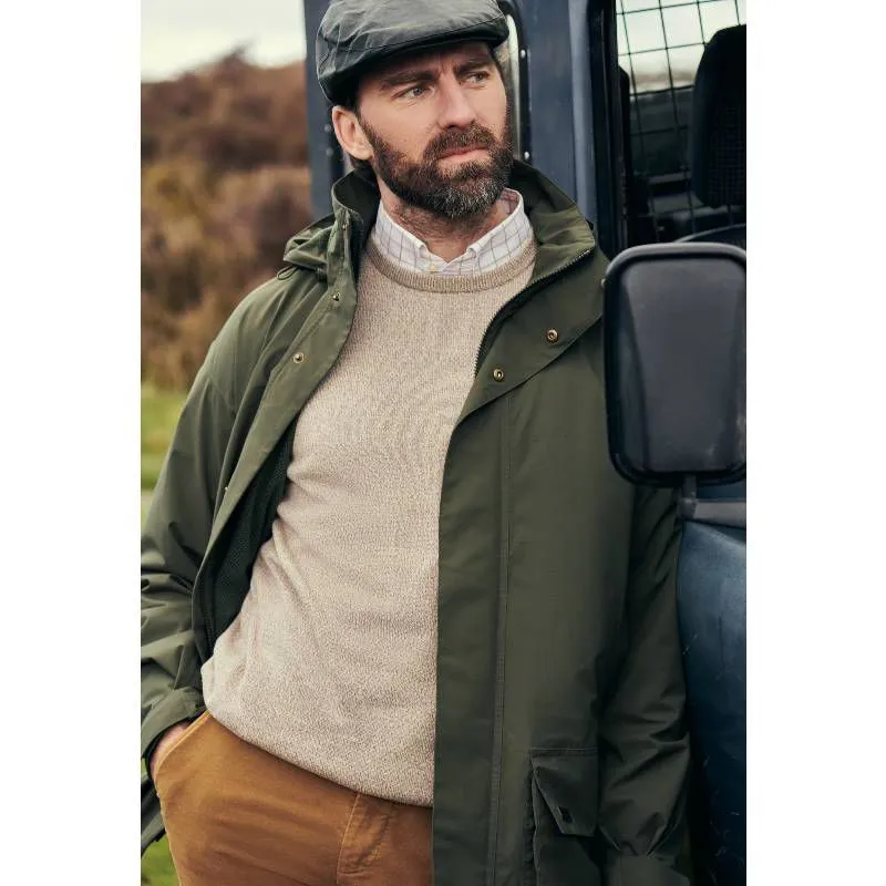 Barbour Firle Cotton Cashmere Mens Crew Neck Jumper - Stone Marl