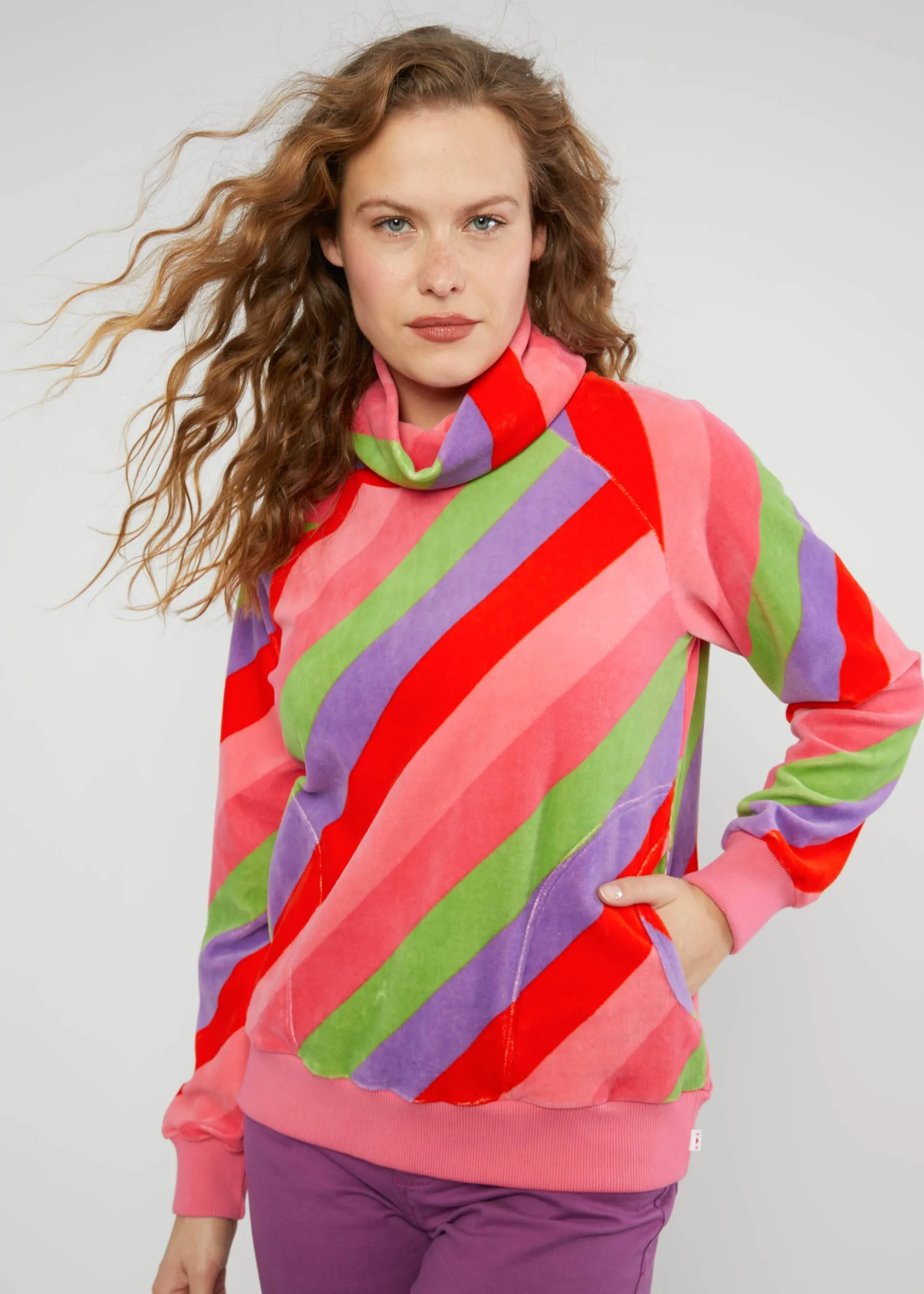 Blutsgeschwister Love and Justice Stripe Velvet Grand Mystic Sweater