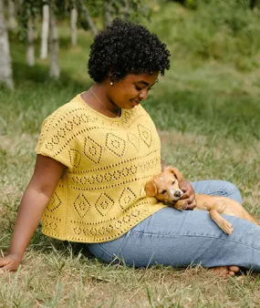 Boxy Lace Tee Using Rowan Creative Linen