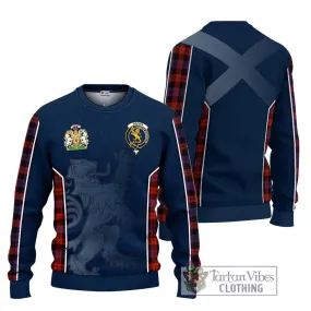 Brown (Broun) Tartan Ugly Sweater with Family Crest and Lion Rampant Vibes Sport Style