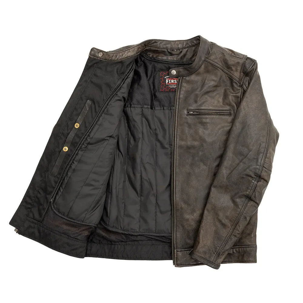 BROWN FIM253SDC | Hipster - Men's Motorcycle Leather Jacket