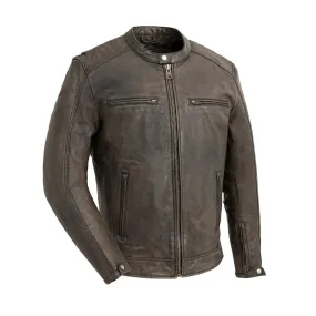 BROWN FIM253SDC | Hipster - Men's Motorcycle Leather Jacket