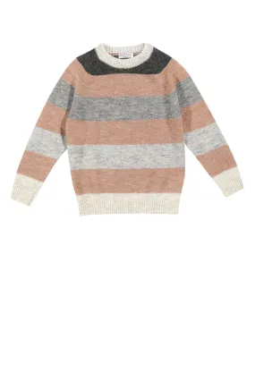 Brunello Cucinelli Kids Striped Crewneck Jumper