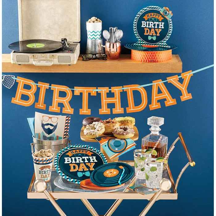 Bulk Hipster Birthday Paper Table Covers (6 per Case)