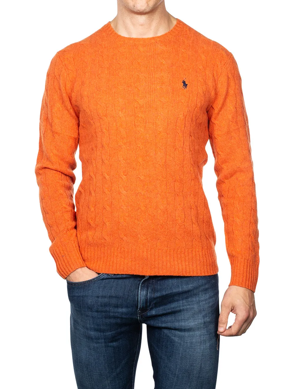 Cable-Knit Jumper Orange