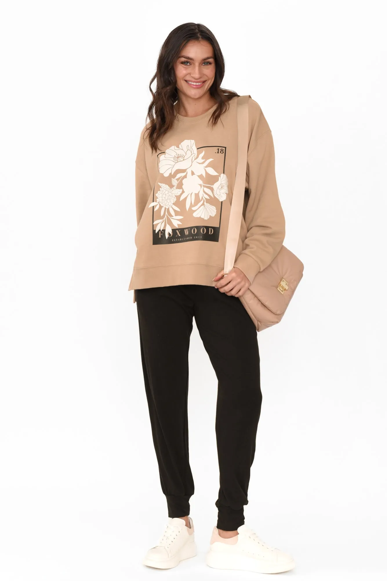 Carnation Tan Cotton Crew Jumper