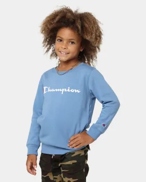 Champion Kids' Script Crewneck Denim Fade