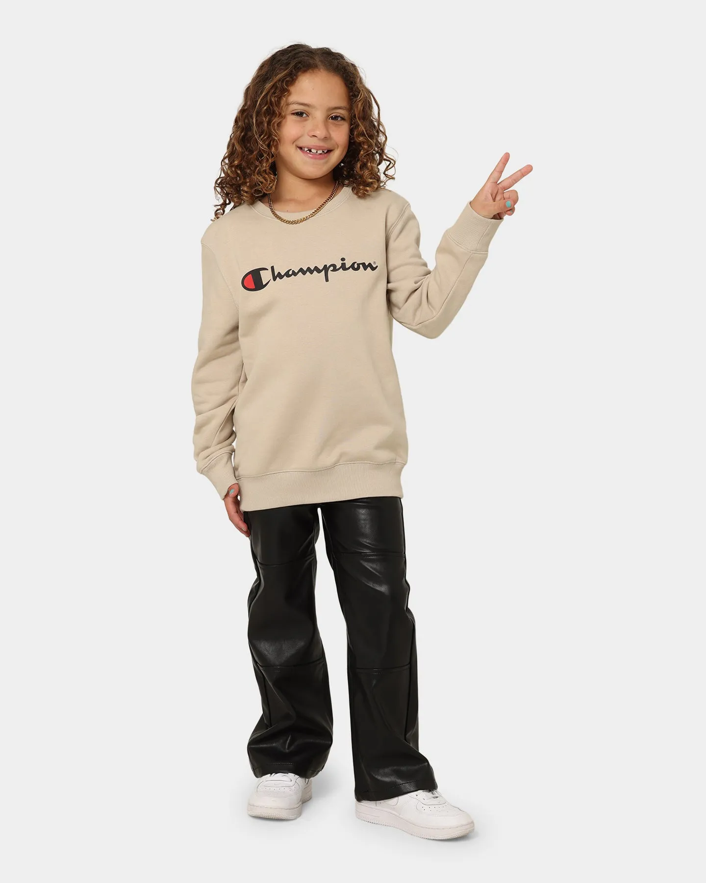 Champion Kids' Script Crewneck Sand Storm