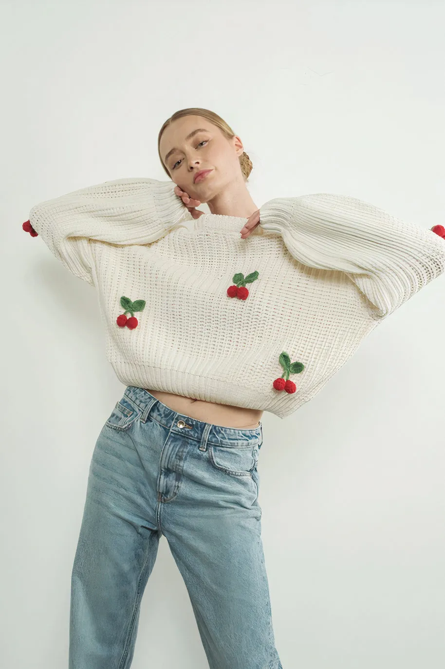 Cherry Chunky Knit Sweater