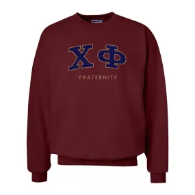 Chi Phi Maroon Old School Crewneck