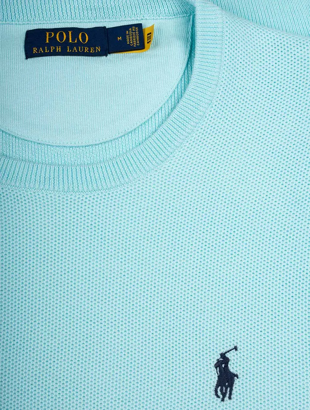 Cotton Crewneck Jumper Soft Aqua