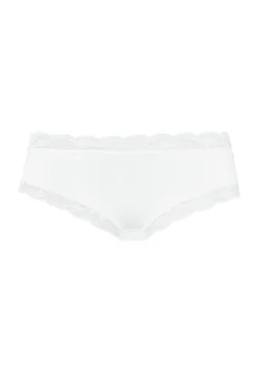 Cotton Lace Lace-Trim Cotton Hipster | White 72438-101