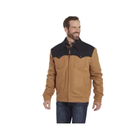 Cripple Creek Men's Two Toned Wool Melton Zip Front Ranch Concealed Carry Pocket Camel Jacket