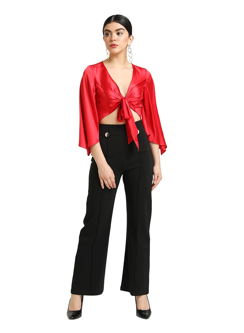 Crop Front Tie Up Top