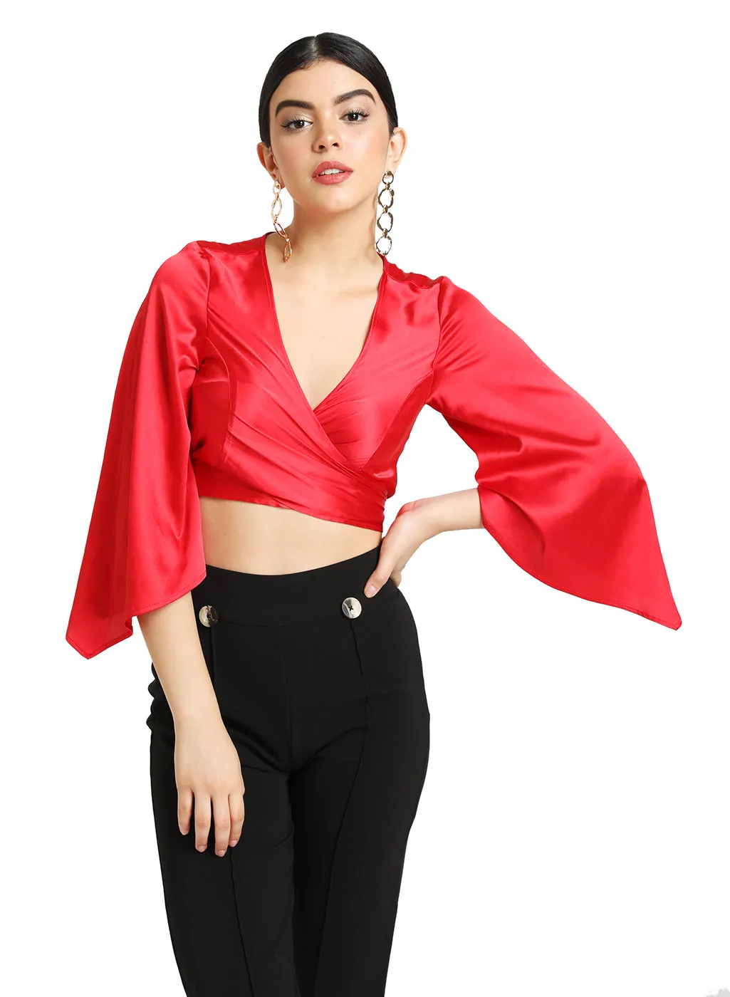 Crop Front Tie Up Top