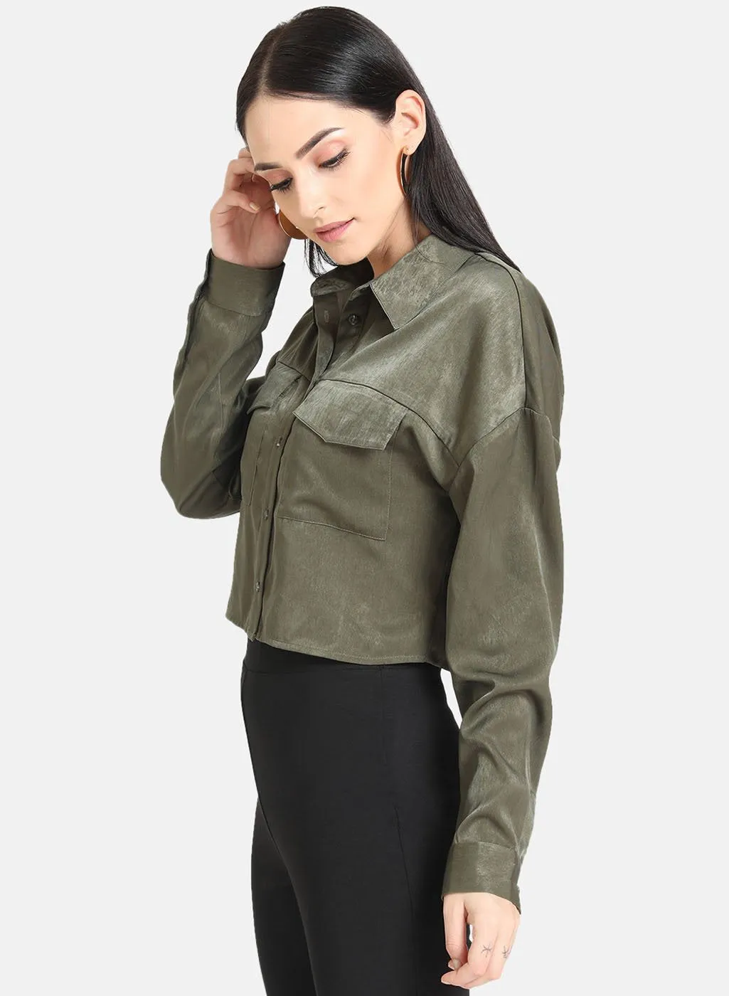 Crop Satin Shirt