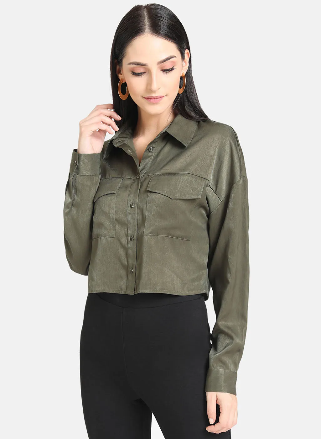 Crop Satin Shirt