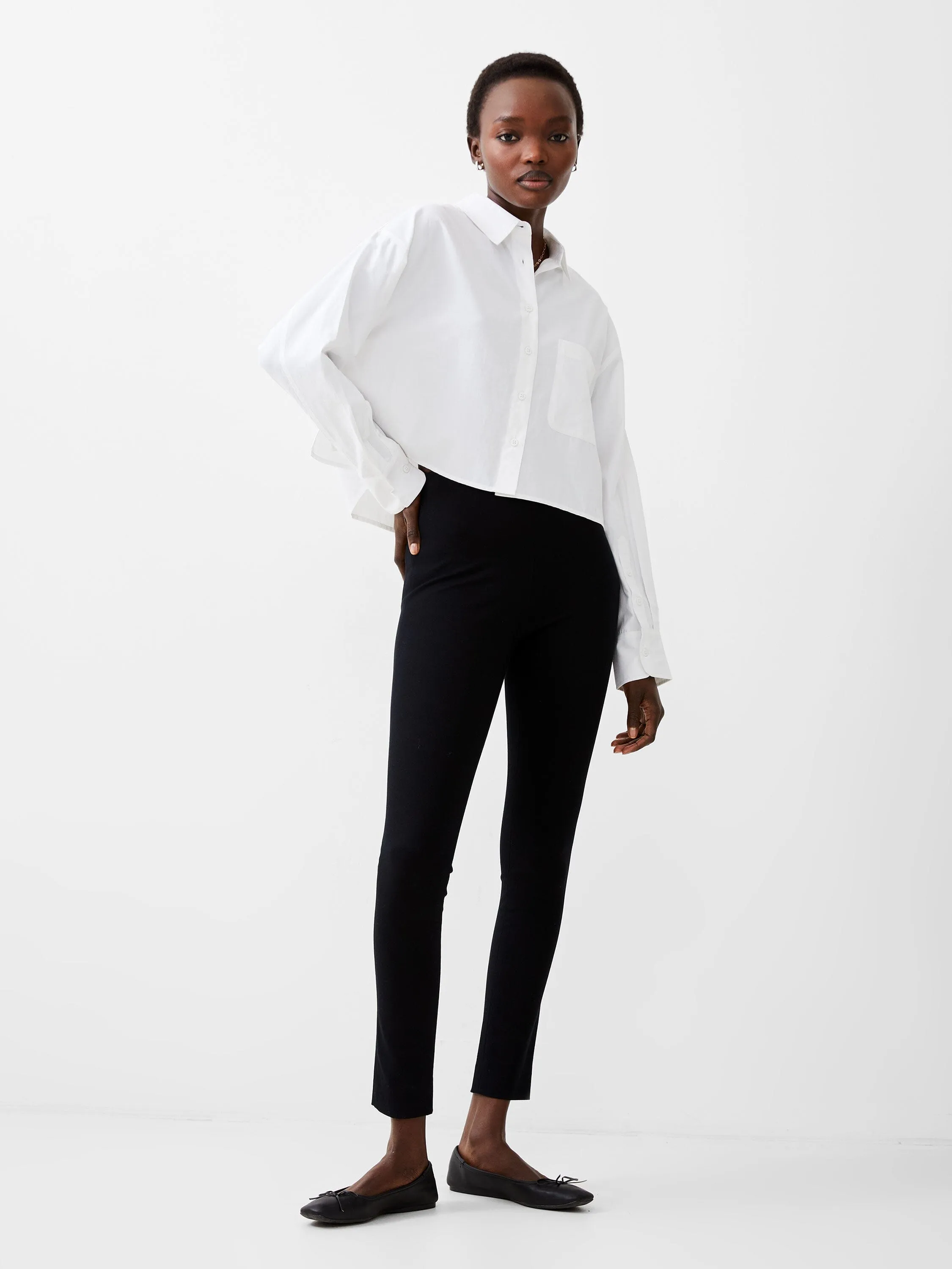 Cropped Poplin Shirt