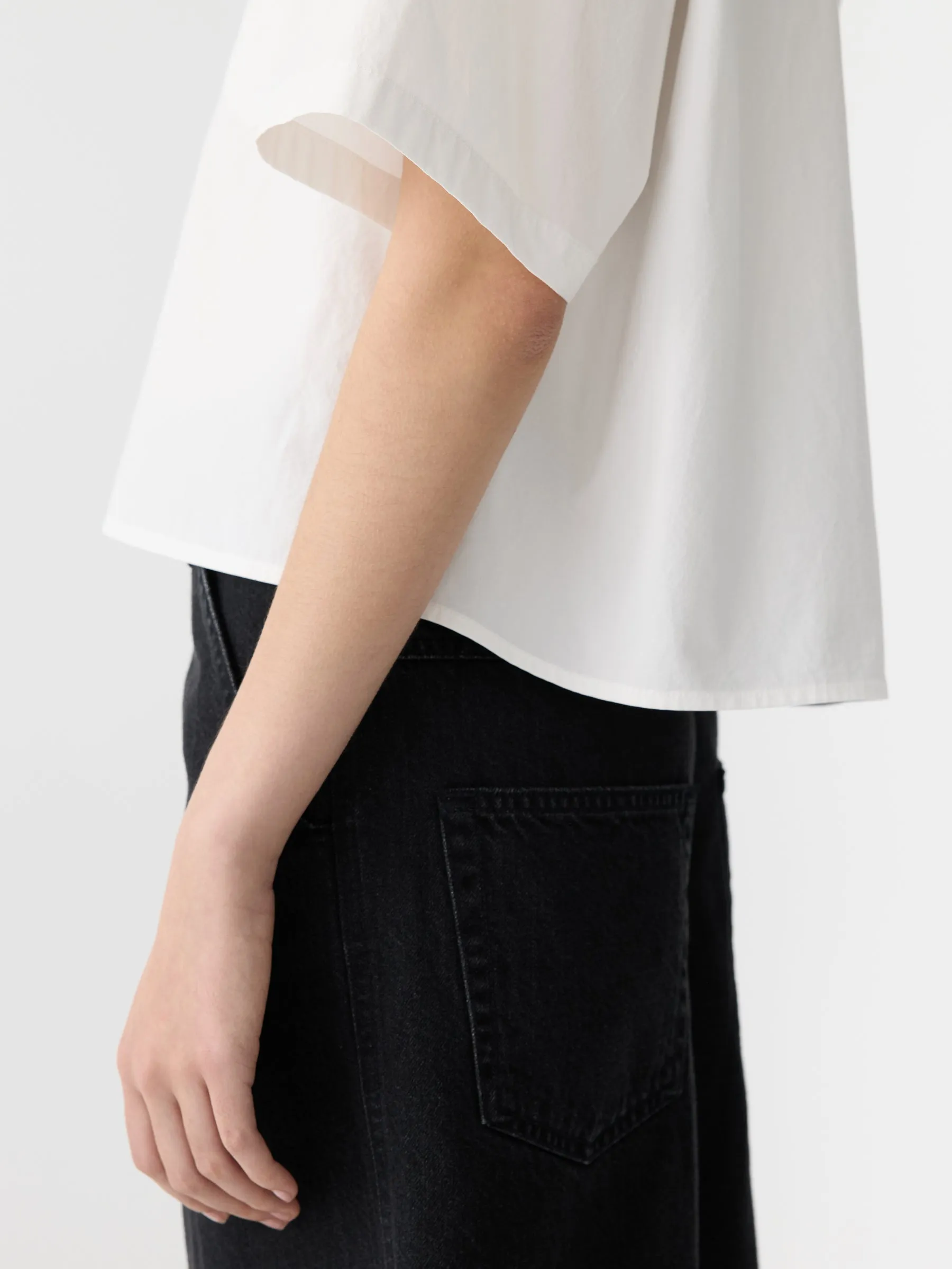 crushed cotton cropped shirt