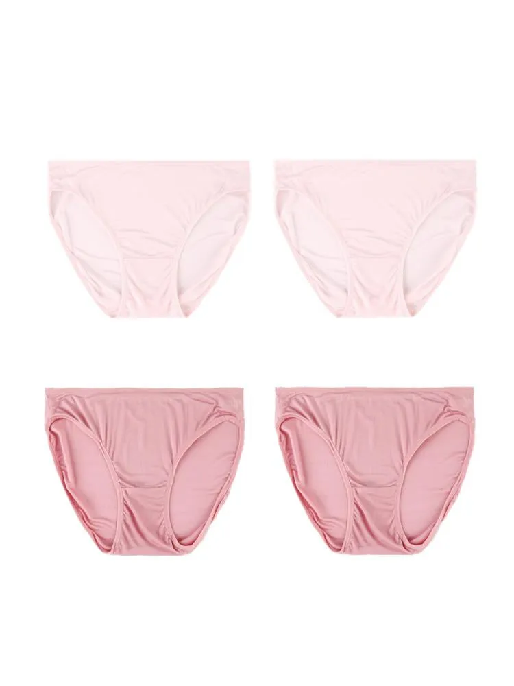 Culotte Confortable en Soie de Mûrier 4Pcs (Soutien-Gorge NON Inclus)