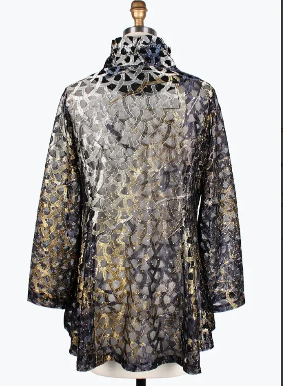 Damee - Holographic Scale Mesh Flare Jacket ( Available In XXL)