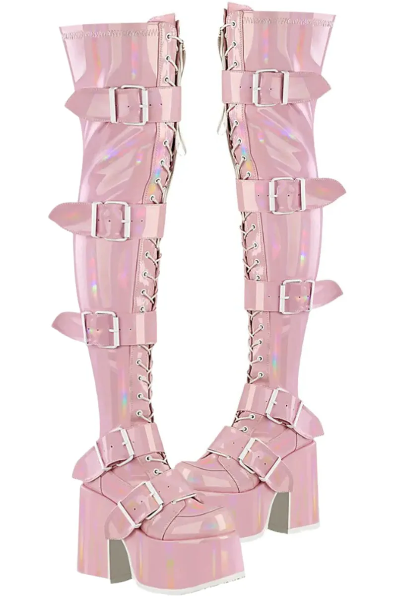 DemoniaCult CAMEL 305 Pink Boots