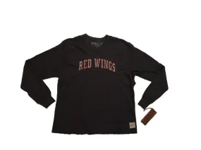 Detroit Red Wings Retro Brand Charcoal Lightweight Waffle Pullover Sweatshirt