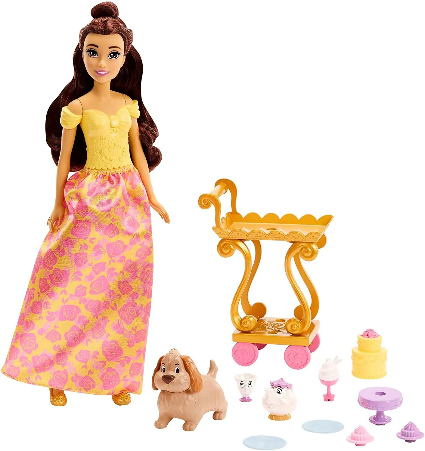 Disney Princess Belle Tea Time Fashion Doll & Playset for Kids Ages 3 